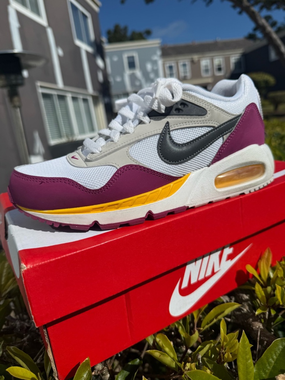 Nike White Purple Yellow Air Max Style Sneaker
